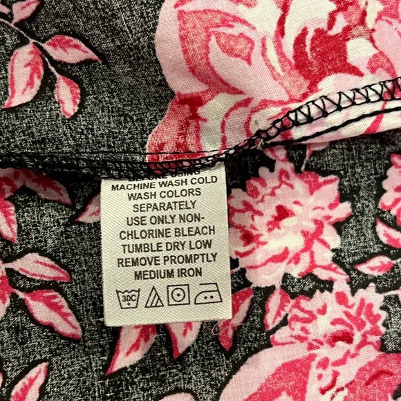 Dream & Co Cotton Lounge Dress Robe Maxi, Button, Pockets, Floral, L - Picture 5 of 7